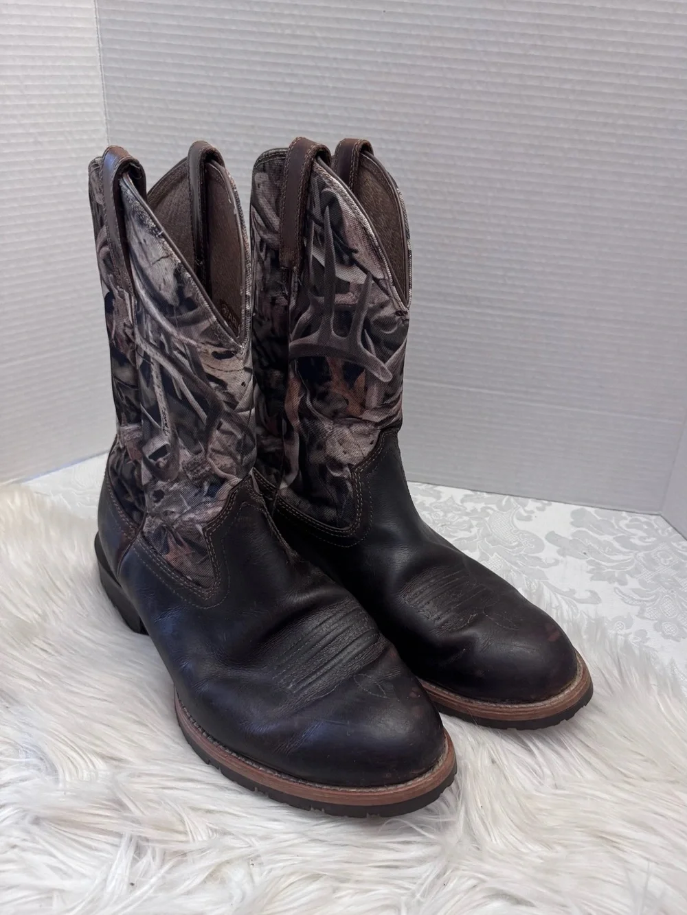 Ariat Men’s 10.5D Hybrid Rancher Brown Leather‎ Camouflage Western Cowboy Boot